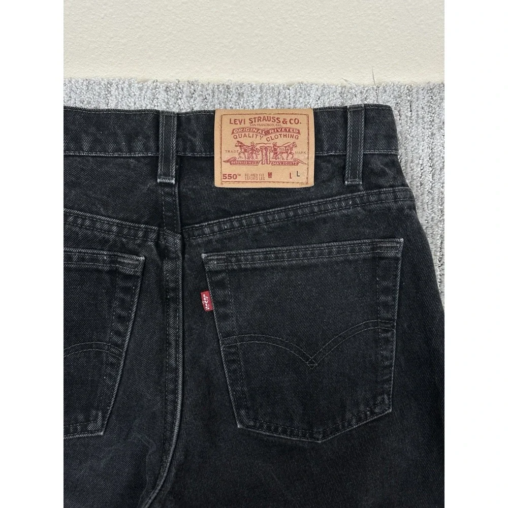 vintage levis 550 faded black relaxed baggy fit jeans size 12 L 30x32 WOMENS